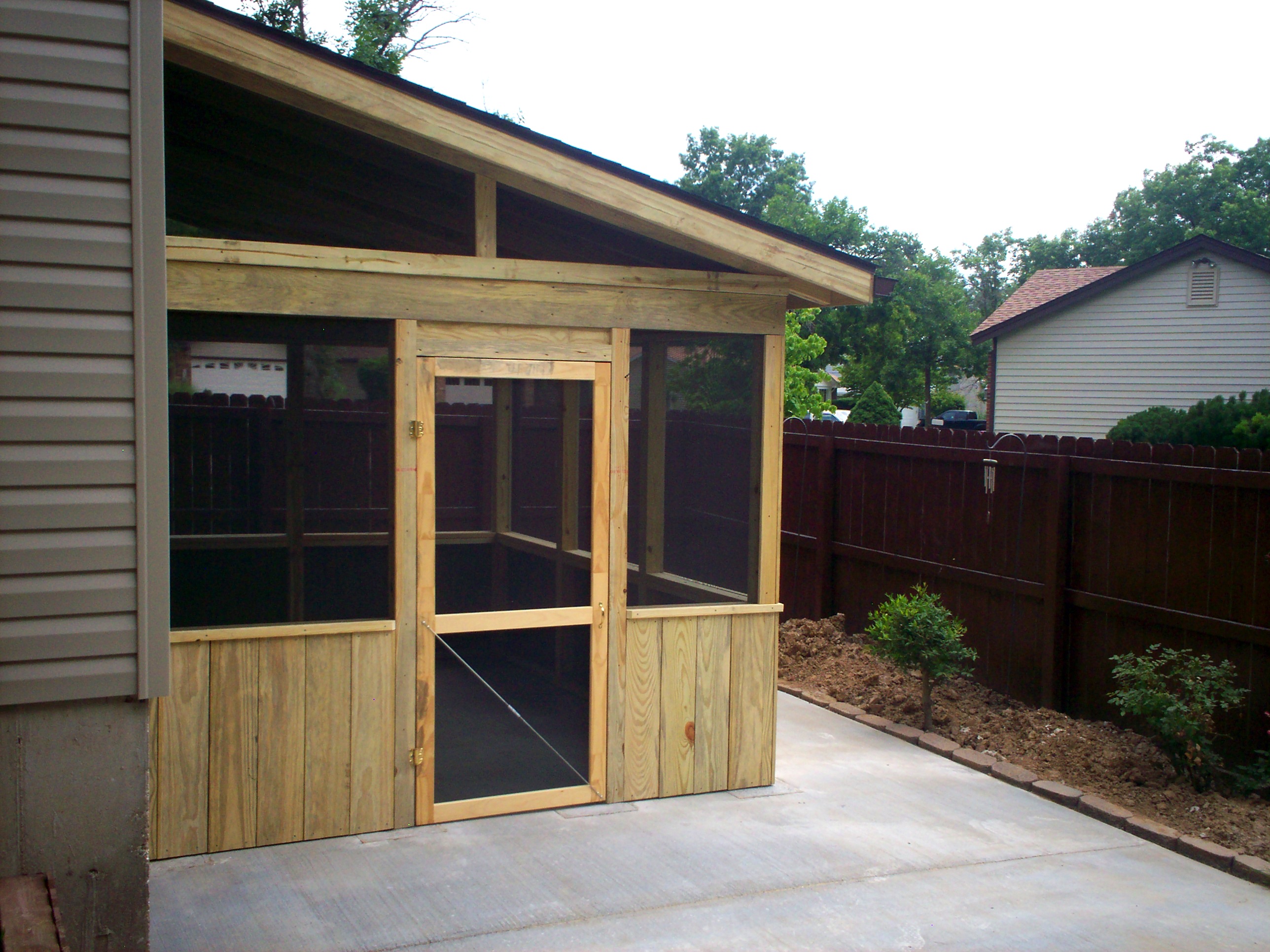  Wood Screened Porch on Patio with Shed Roof by Archadeck, St. Louis